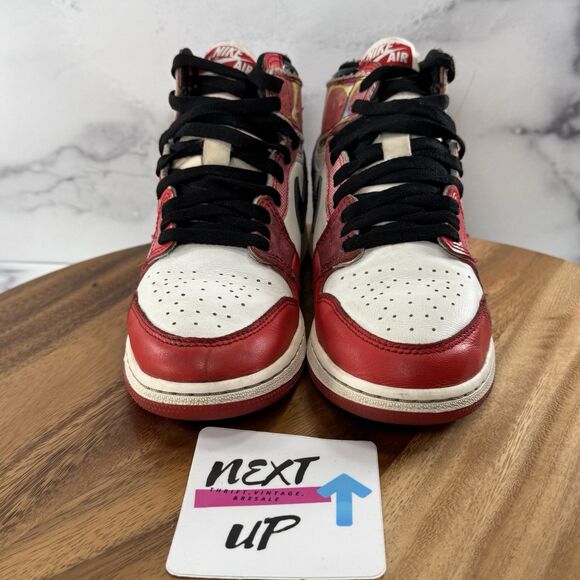 Youth 4.5 fits Womens 6-Air Jordan 1 High OG Spider-Man Across the Spider-Verse - Picture 2 of 9